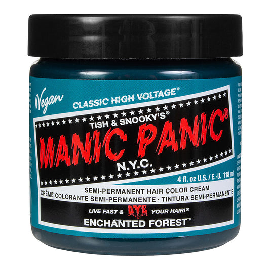 Enchanted Forest semi permanent hair dye - vibrant bright green vegan 118ml Manic Panic jar