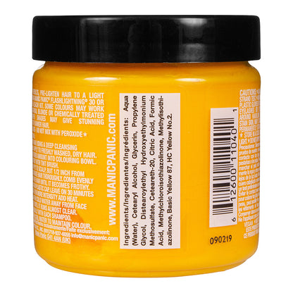 Manic Panic Sunshine jar back - bright hair dye 118ml vegan yellow semi permanent