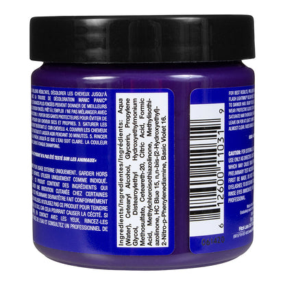 Manic Panic Ultra Violet Blue ingredients- blue semi permanent hair dye 118ml vegan