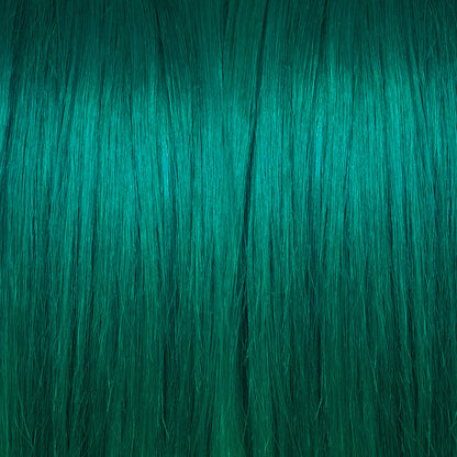 Green semi permanent hair dye swatch - Enchanted Forest vibrant bright green Manic Panic