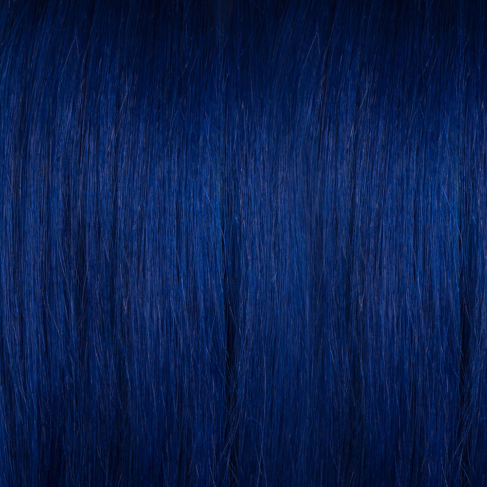 Blue semi permanent hair dye swatch - Shocking Blue intense true blue by Manic Panic