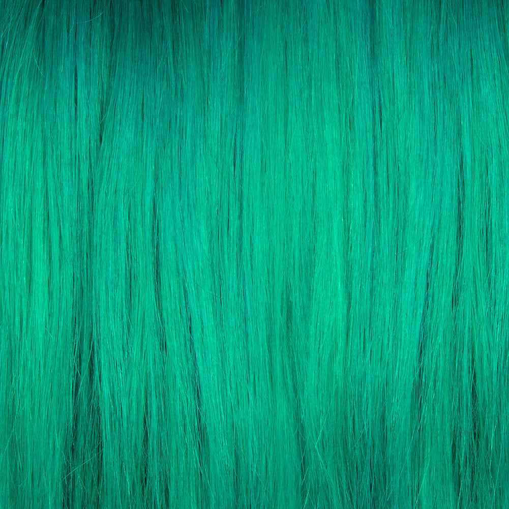 Blue semi permanent hair dye swatch - Siren Song vibrant teal blue green Manic Panic