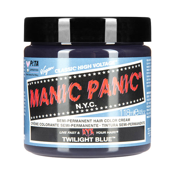 Twilight Blue semi permanent hair dye - deep navy blue vegan 118ml Manic Panic jar