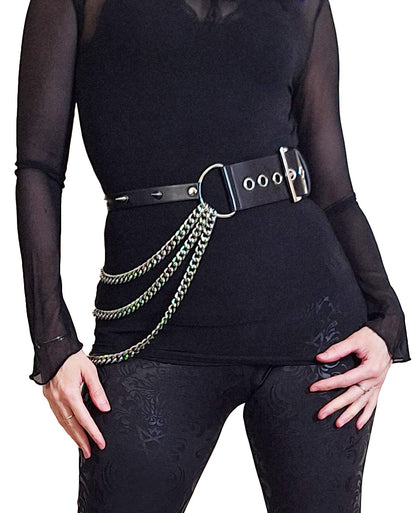 Necessary Evil Nyx Asymmetric Chain Belt - Kate's Clothing