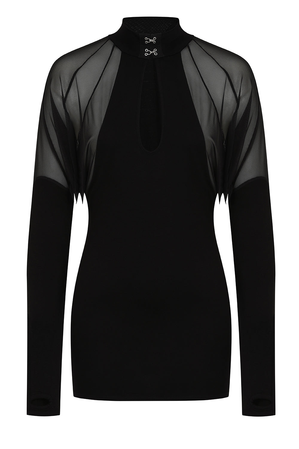 Necessary Evil Vespertilio Long Sleeve Bat Wings Effect Batwing Top - Kate's Clothing