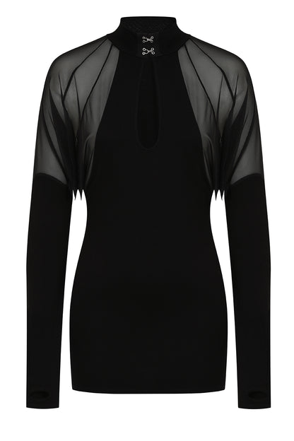 Necessary Evil Vespertilio Long Sleeve Bat Wings Effect Batwing Top - Kate's Clothing