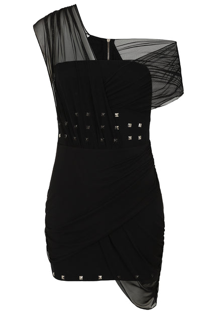 Necessary Evil Misfits Rack - Venus Wrapped Mesh Mini Dress - UK 10