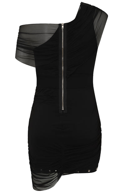 Necessary Evil Misfits Rack - Venus Wrapped Mesh Mini Dress - UK 10