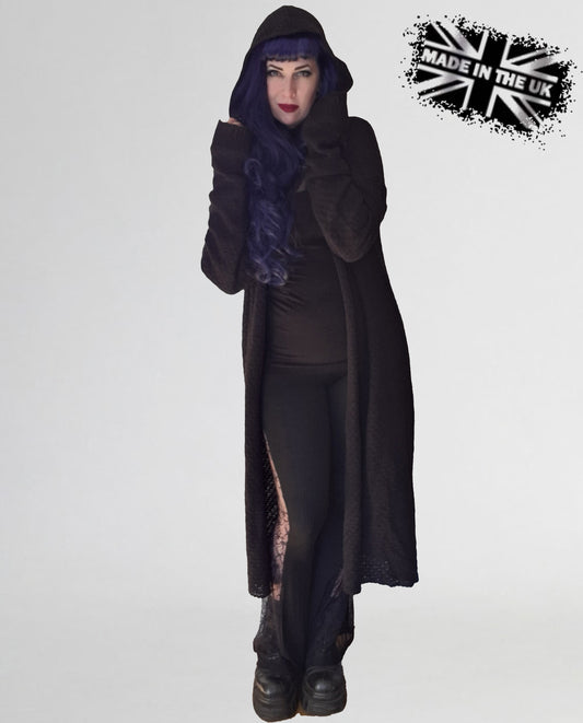 Necessary Evil UK Athena Long Hooded Cardigan