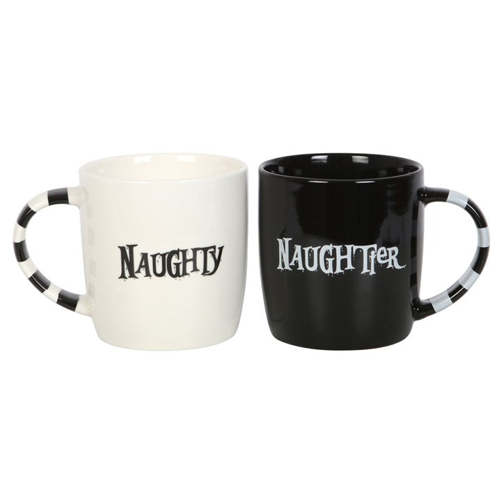 Gothic Gifts Naughty & Naughtier Couples Mug Set - Kate's Clothing