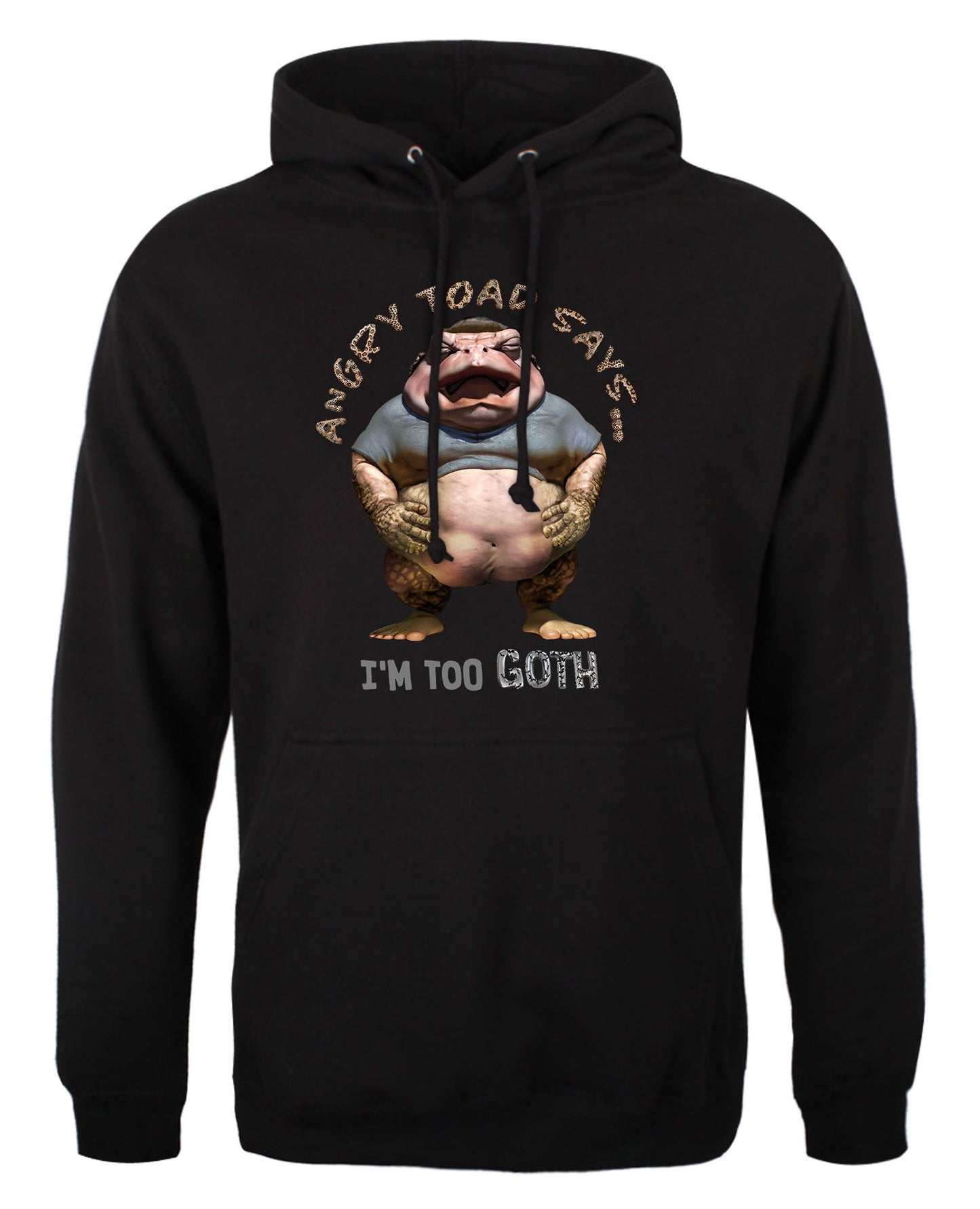 Necessary Evil Angry Toad Says I'm too Goth Unisex Hoodie - Kate's Clothing