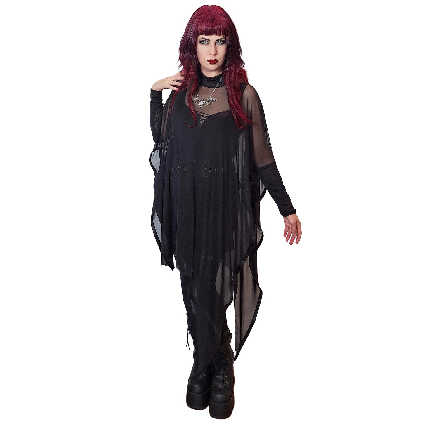 Necessary Evil Anahita Goth Mesh Layer Dress on Kate