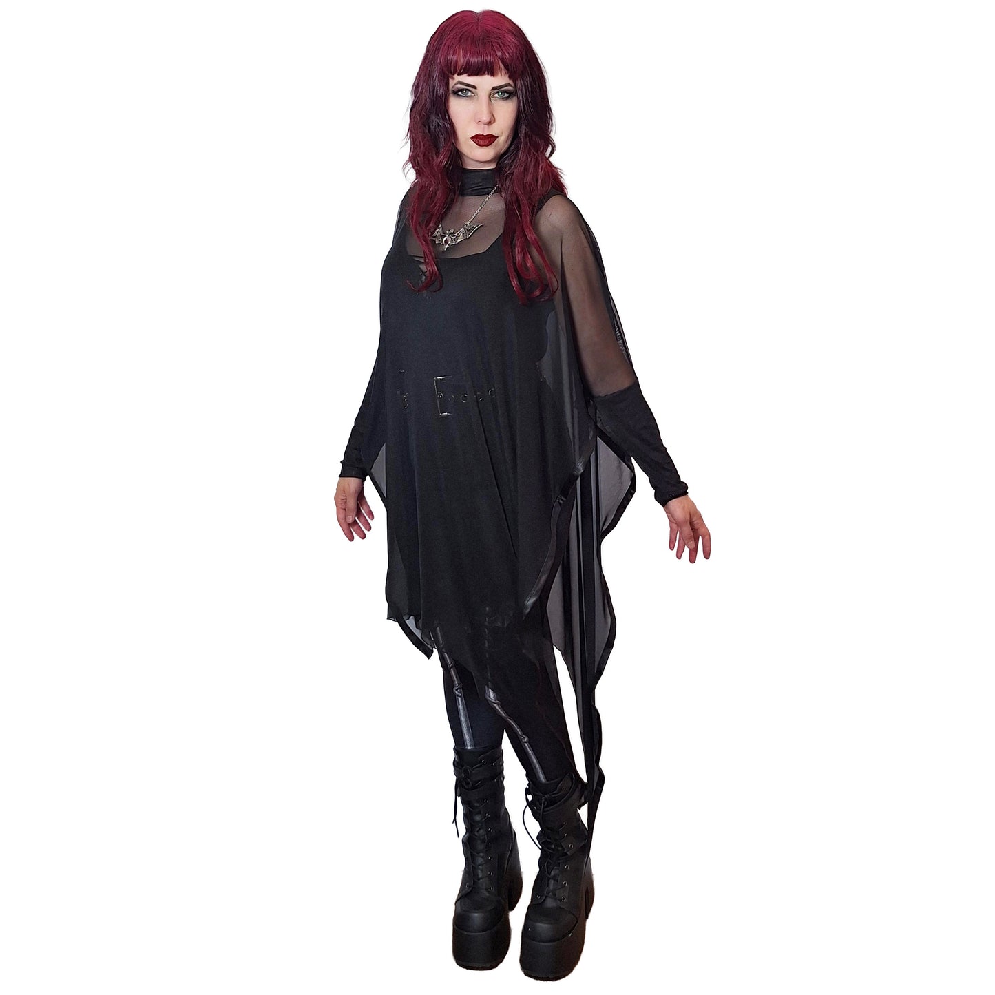 Necessary Evil Anahita Goth Mesh Layer Dress on Kate