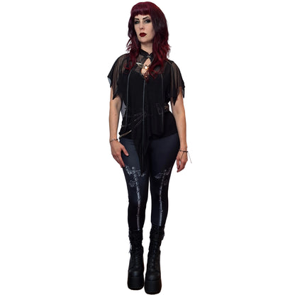 Necessary Evil Leutogi Mesh Bat Wing Effect Poncho Top