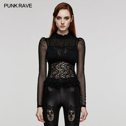 Punk Rave Nhulla Lace Shirt - Kate's Clothing