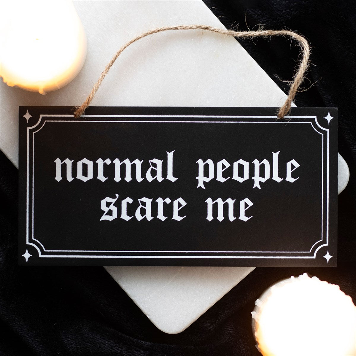 Gothic Gifts Normal People Scare Me Hanging Sign - Kate's Clothing