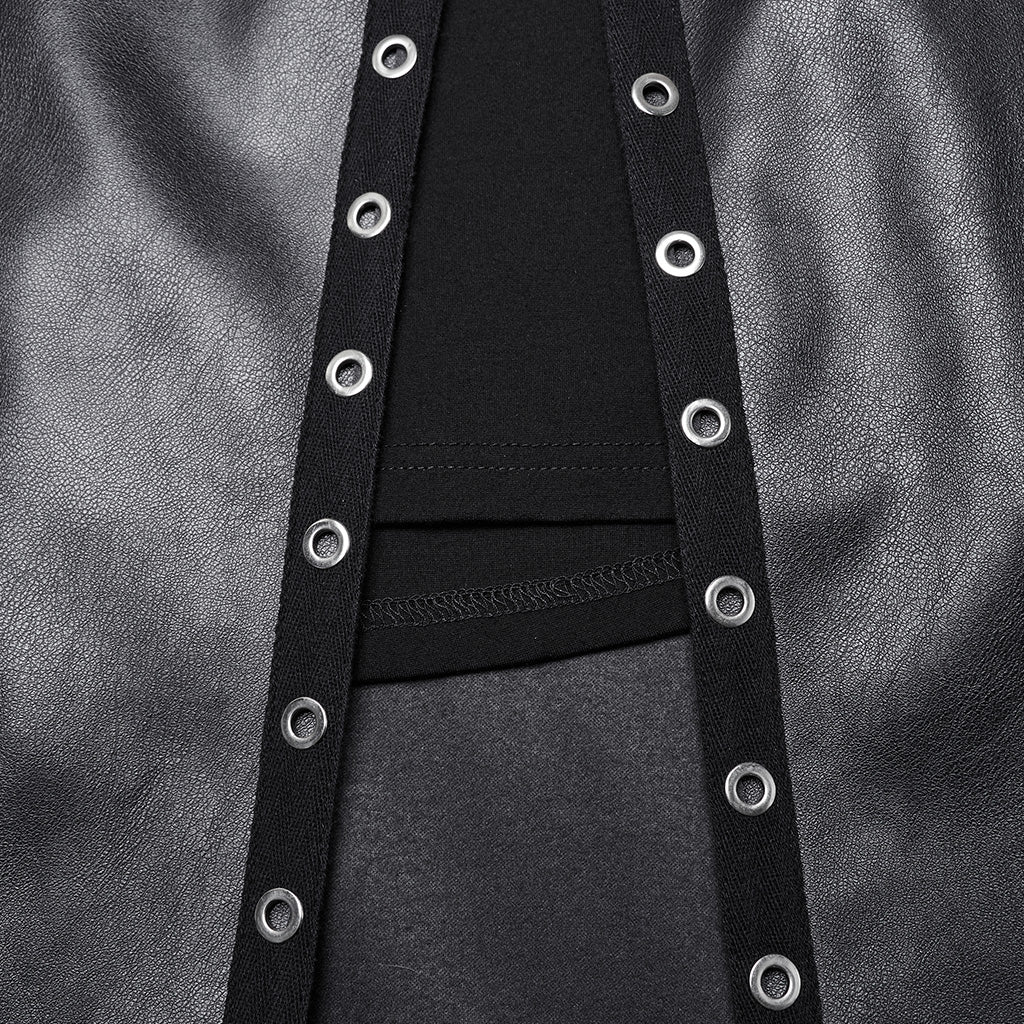 Punk Rave Imogen Faux Leather Midi Split skirt - Kate's Clothing
