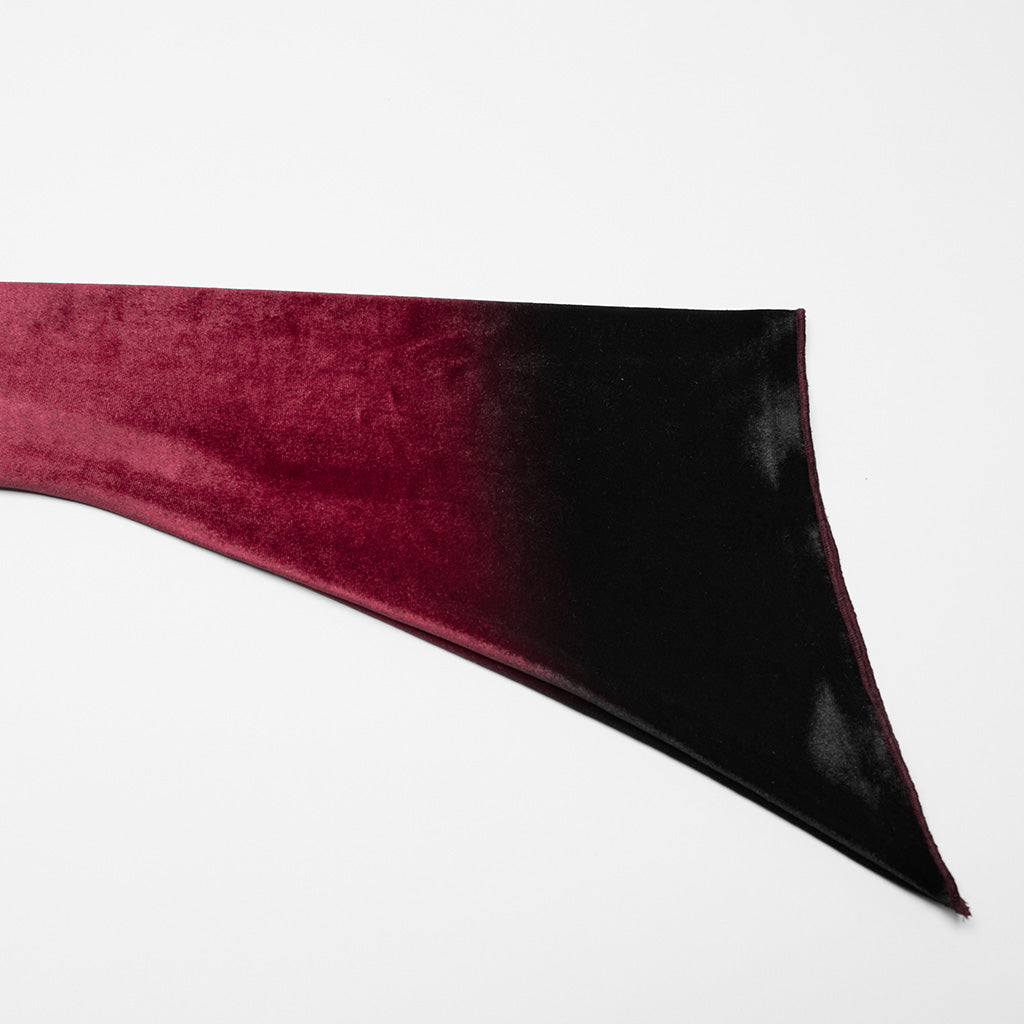 Punk Rave Leticia Burgundy Gradient Velvet Top with Feature Hooks and Eyes