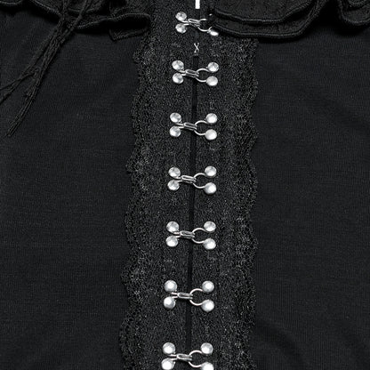 Punk Rave Clarabelle Wenchy Halterneck Distressed Look Top