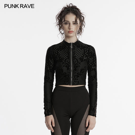 Punk Rave Enya Printed Cropped Jacket