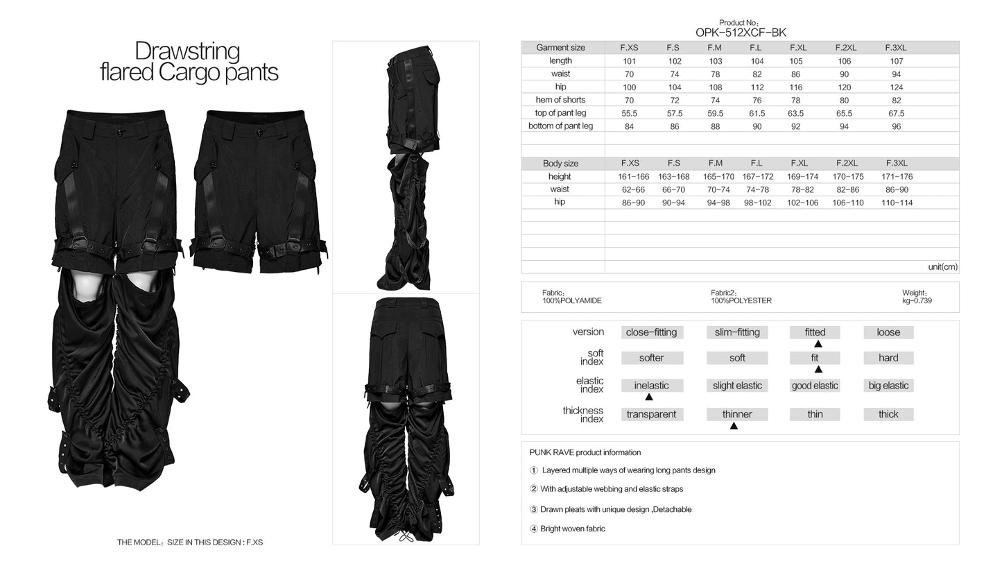 Punk Rave Onyx Cargo Shorts Or Trousers - Kate's Clothing