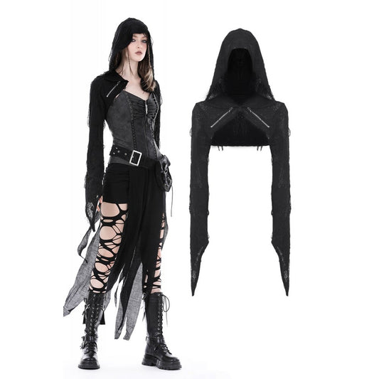 Dark In Love Ostara Hooded Long Sleeved Bolero - Kate's Clothing