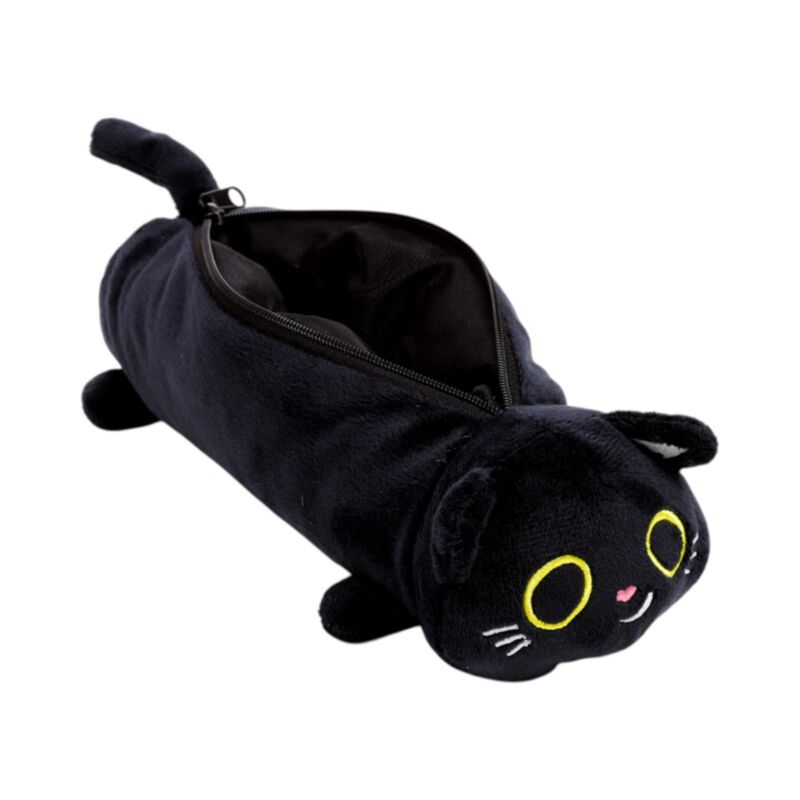 Gothic Gifts Lucky the Black Cat Plush Pencil Case