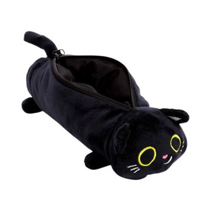 Gothic Gifts Lucky the Black Cat Plush Pencil Case