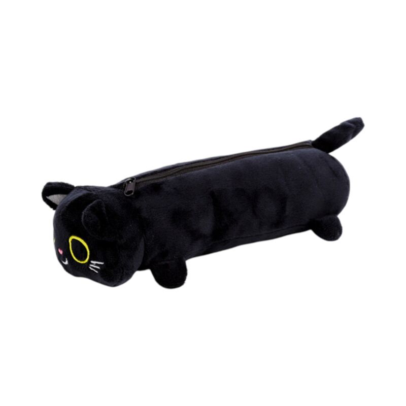 Gothic Gifts Lucky the Black Cat Plush Pencil Case
