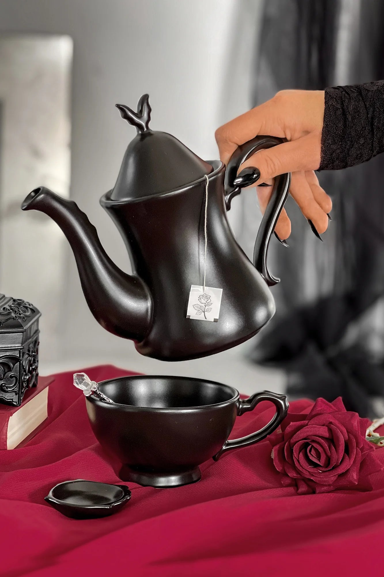 Killstar Potion Stackable Tea Set with Cup, Pot and Spoon Rest - Kate's Clothing