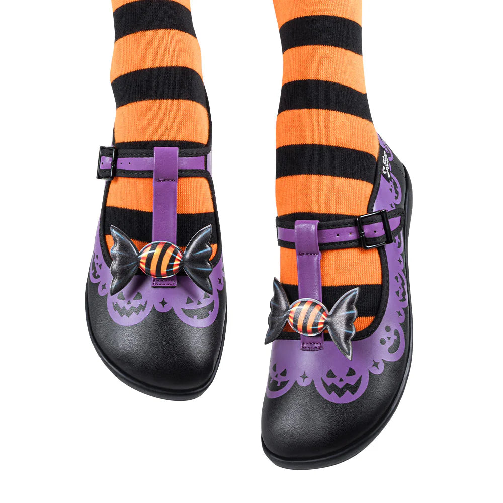 Chocolaticas® Pumpkin Twist Women's Mary Jane Flat Shoes - Kate's Clothing