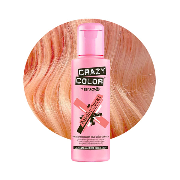 Crazy Colour Semi Permanent Hair Dye - Peachy Coral - Kate's Clothing