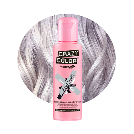 Crazy Colour Semi Permanent Hair Dye - Platinum - Kate's Clothing