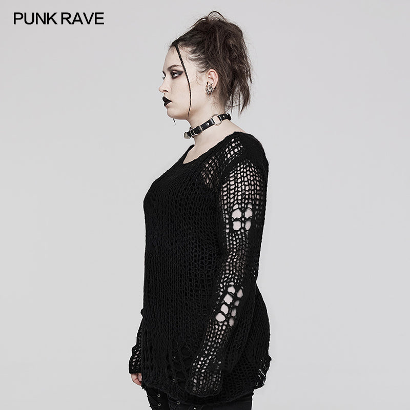 Punk Rave Cosima Knit Sweater - Black - Kate's Clothing