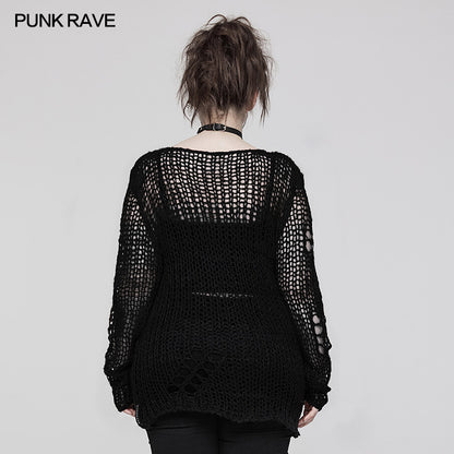 Punk Rave Cosima Knit Sweater - Black - Kate's Clothing