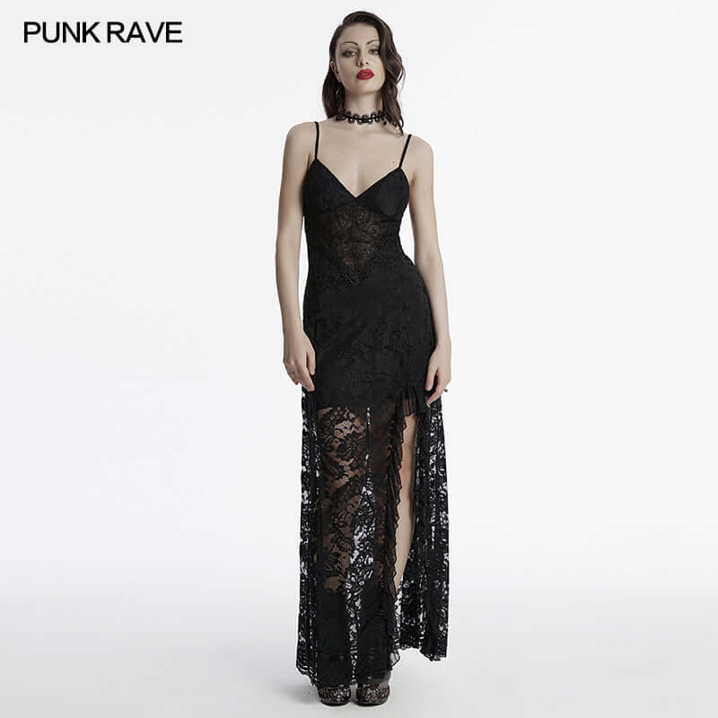 Punk Rave Aviva Gothic Lace Dress on a model - Kate's Clothing