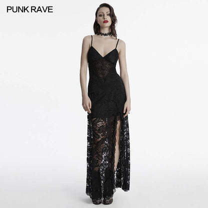Punk Rave Aviva Gothic Lace Dress on a model - Kate's Clothing