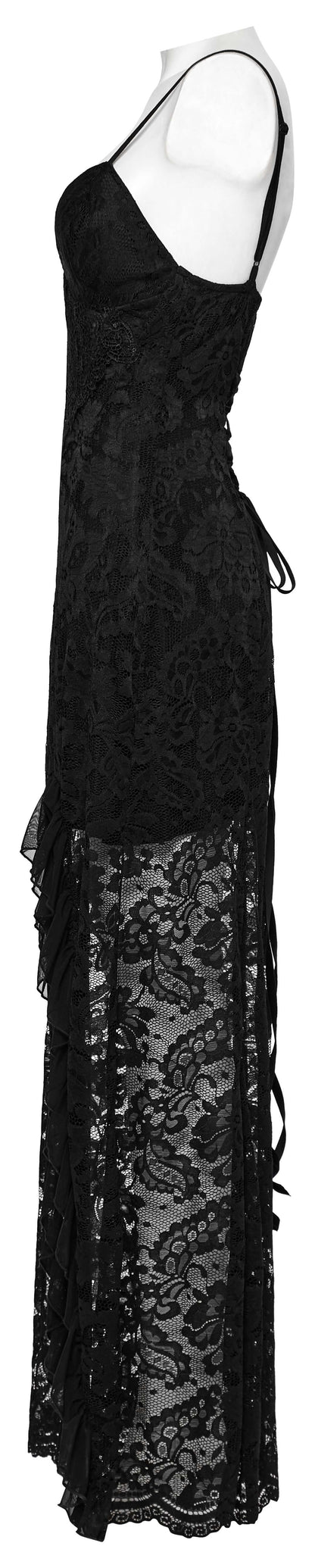 Punk Rave Aviva Lace Dress side view on a mannequin - Kate's Clothing
