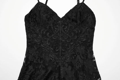 Punk Rave Aviva Gothic Lace Dress close-up - Kate's Clothing