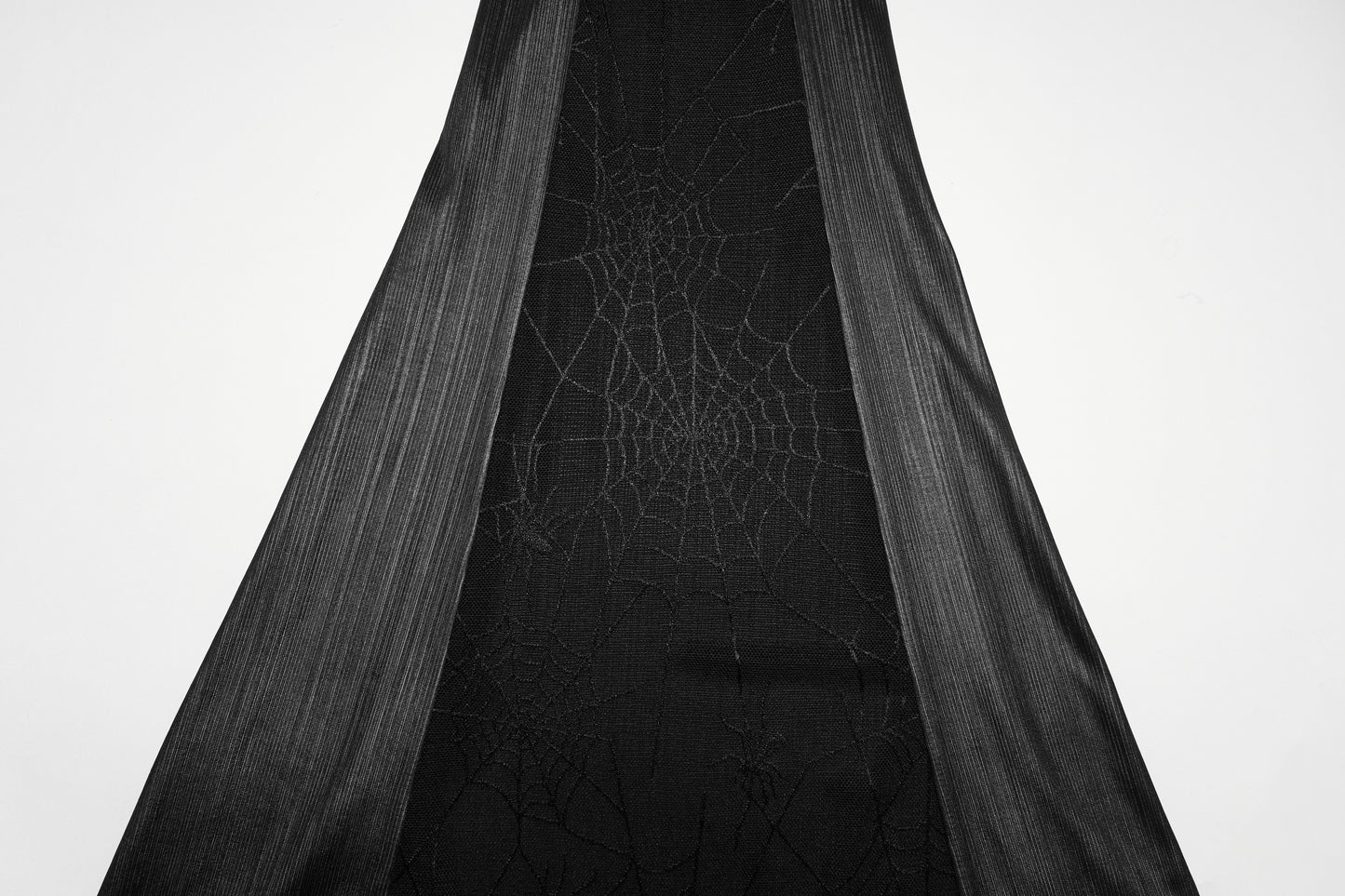 Punk Rave Bellatrix Goth Leggings Flares - Spiderweb Panel Alt Flared Trousers closeup of spiderweb panels on legs