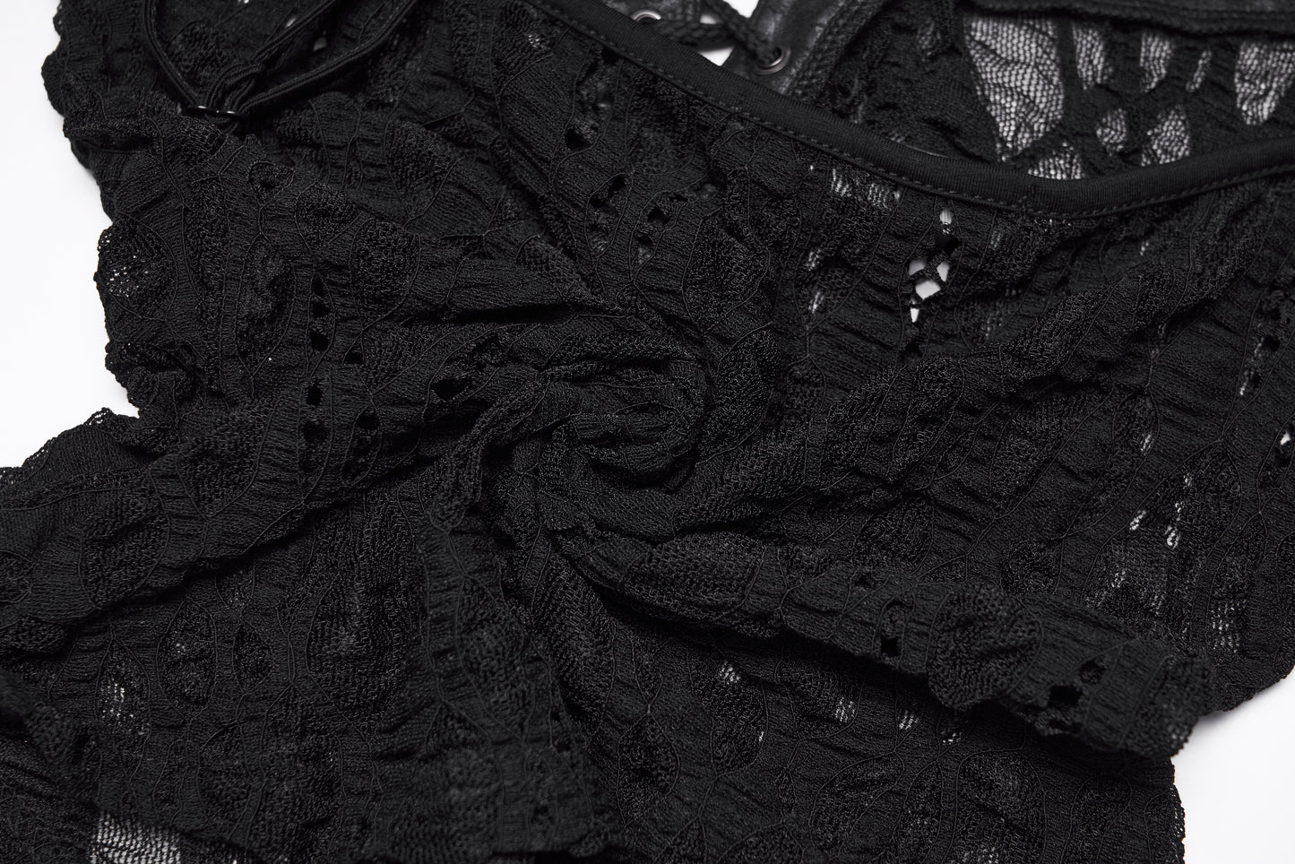Punk Rave Elara Openwork Lace Up Camisole Fabric
