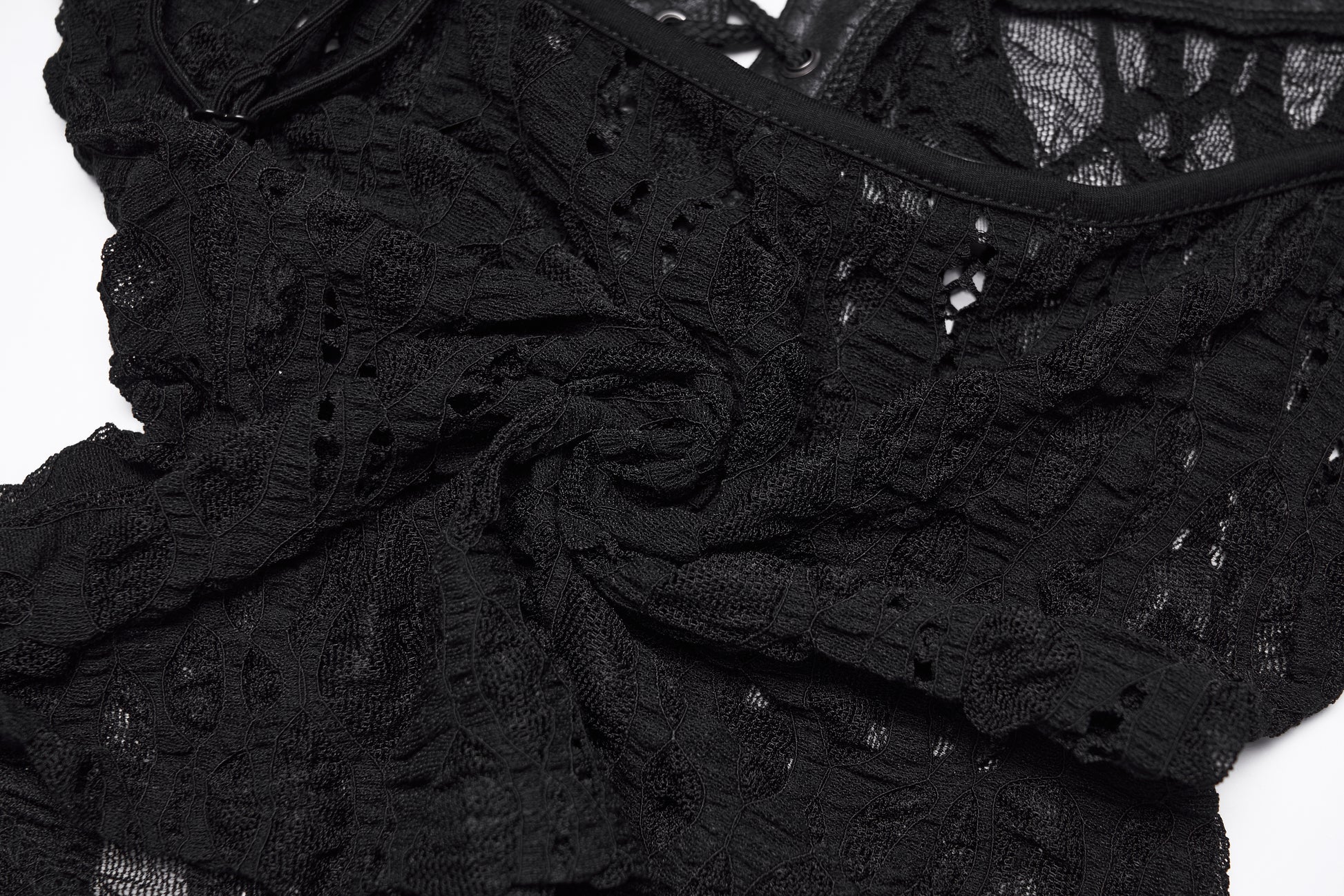 Punk Rave Elara Openwork Lace Up Camisole Fabric
