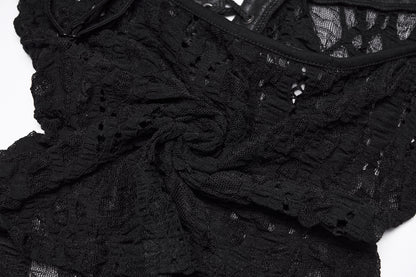 Punk Rave Elara Openwork Lace Up Camisole Fabric
