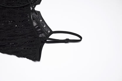 Punk Rave Elara Openwork Lace Up Camisole Adjustable Straps