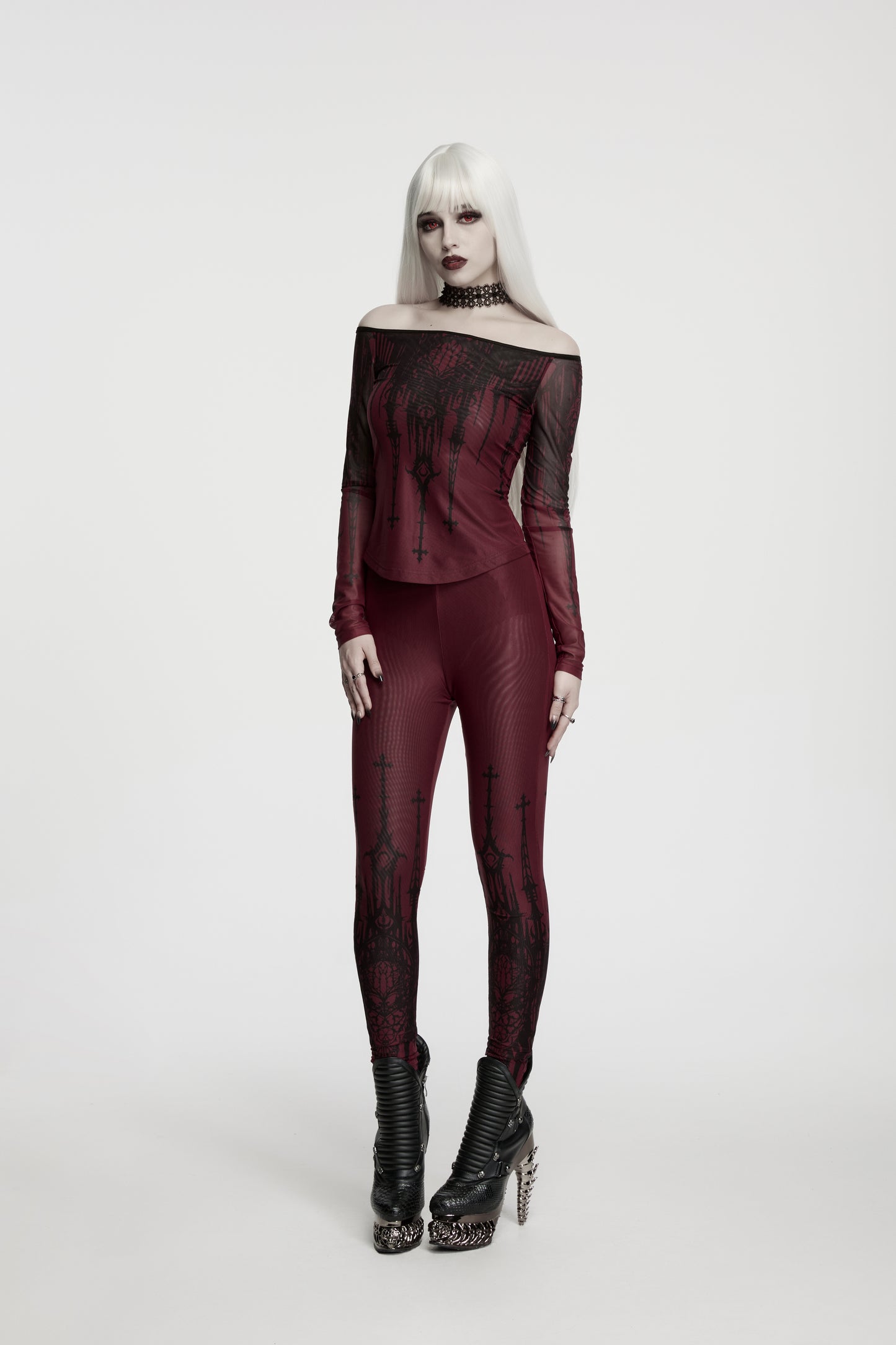 Punk Rave Morella Church Skull Leggings Alt View 4