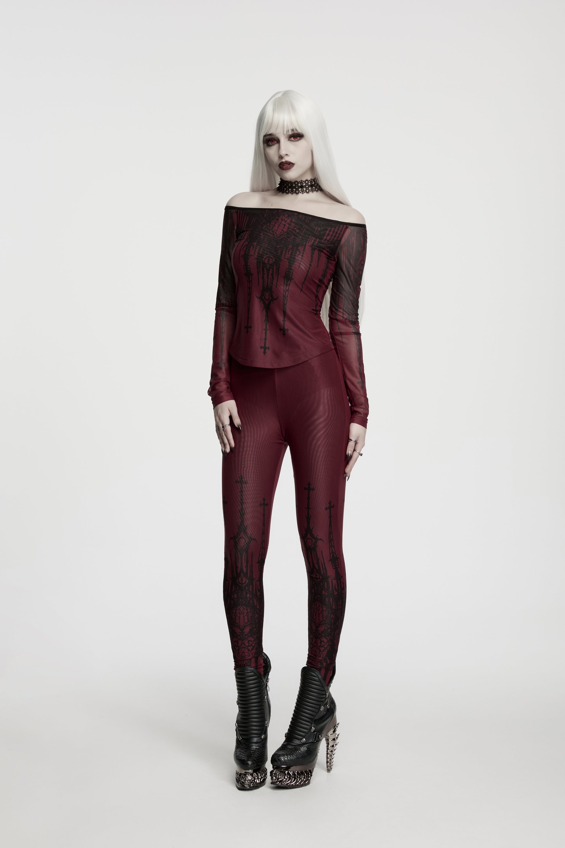 Punk Rave Morella Church Skull Leggings Alt View 4