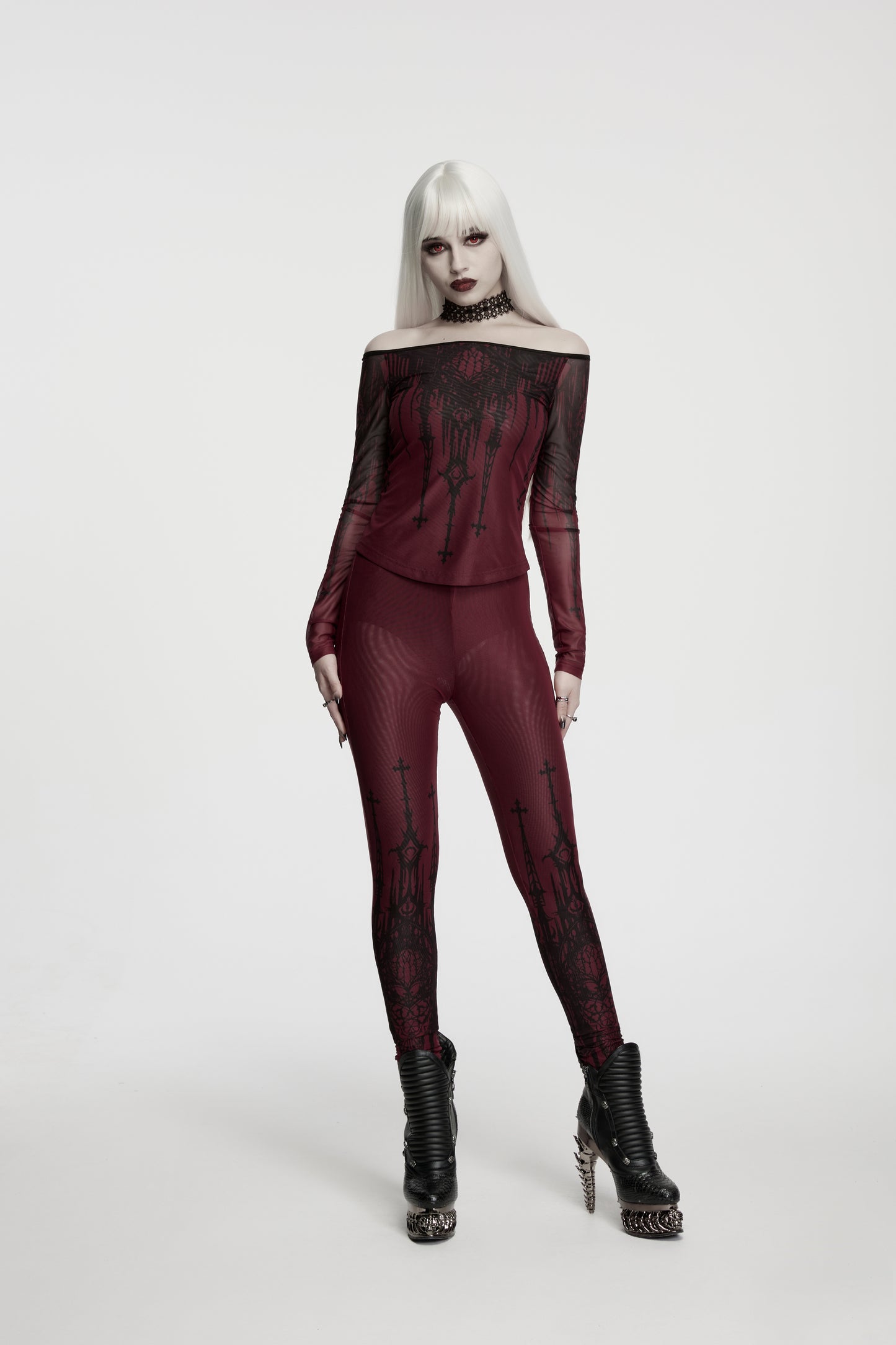 Punk Rave Morella Church Skull Leggings Alt View 5
