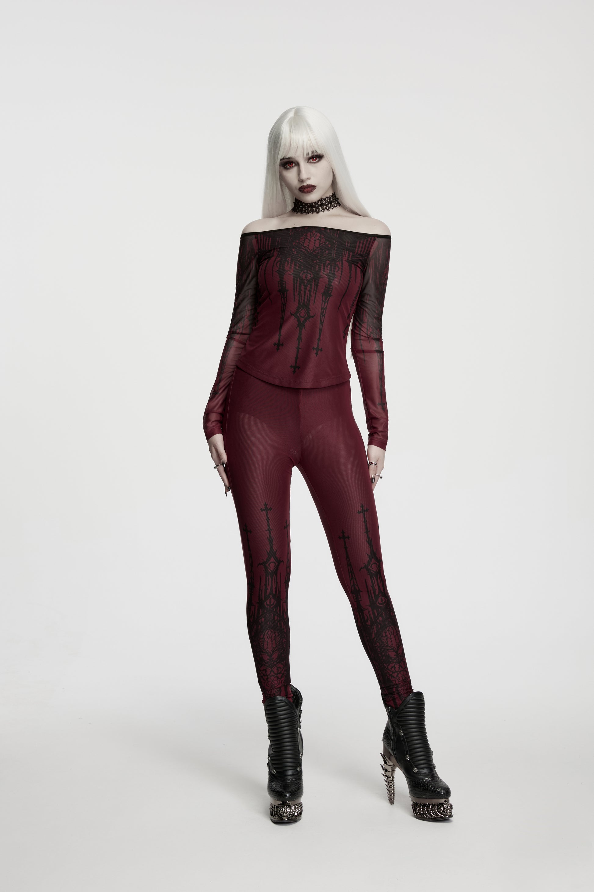 Punk Rave Morella Church Skull Leggings Alt View 5
