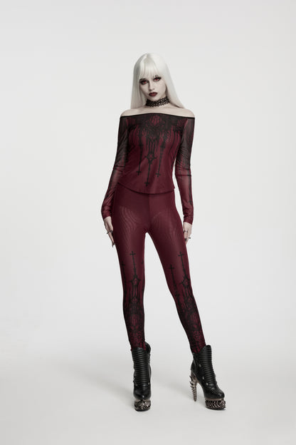Punk Rave Morella Church Skull Leggings Alt View 5