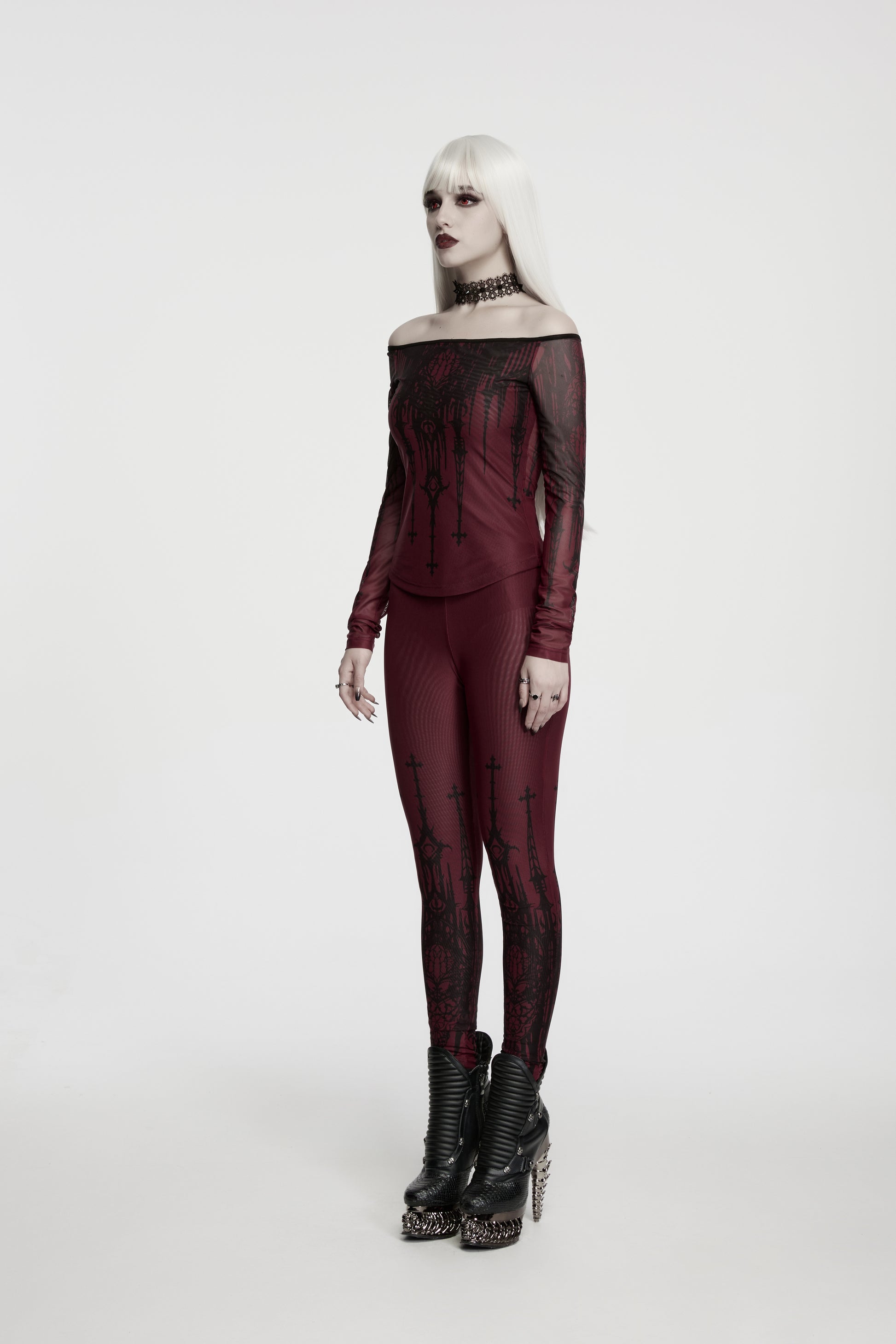 Punk Rave Morella Church Skull Leggings Alt View 7